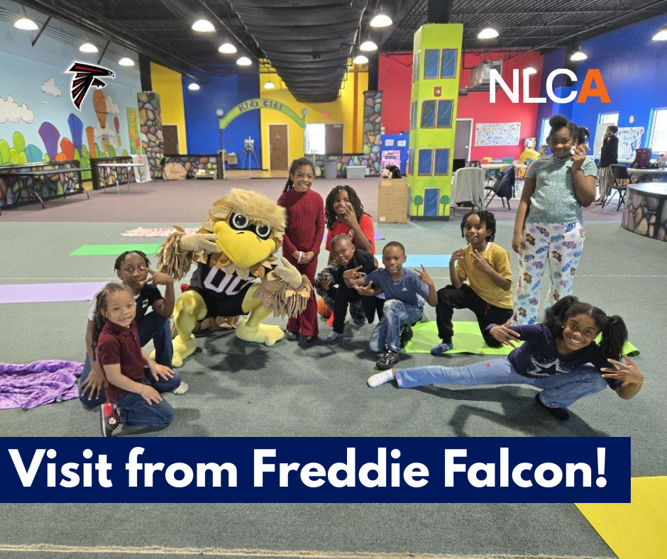 Freddie Falcon and the Atlanta Falcons at NLCA